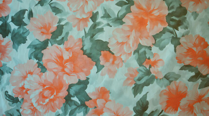 Poster - Delicate floral wallpaper texture with vibrant flowers for elegant interior design