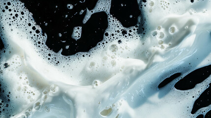 Poster - Abstract foam texture on dark surface for creative design and background use