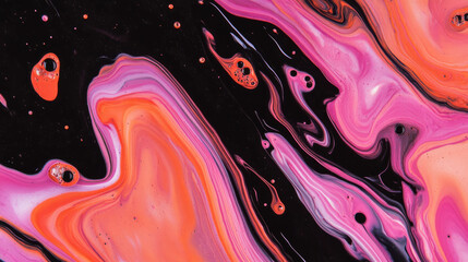 Poster - Abstract fluid art with vivid colors and foam textures