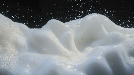 Poster - Clean foam background with soap bubbles and texture for fresh design