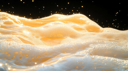 Poster - Abstract foam and light reflection on metallic surface for creative design