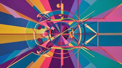 Poster - Colorful abstract background using minimal geometry as an element