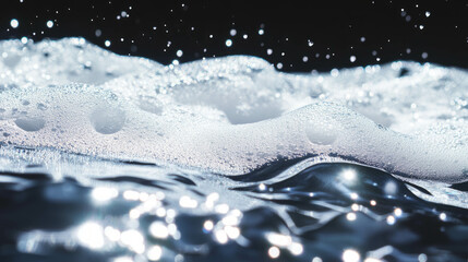 Poster - Abstract background with foam smears reflecting on metallic surface