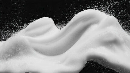 Poster - Abstract foam texture with varied thicknesses on black background for creative design