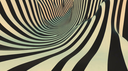 Poster - Abstract geometric pattern with distorted perspective for modern design
