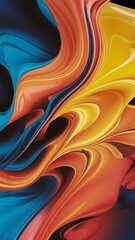 Leinwandbilder - Abstract 3d cover with bright gradient abstract liquid fluid color shape vibrant gradient modern graphic texture vector 3d illustration