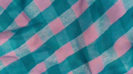 Aufkleber - Gingham fabric texture with classic checkered pattern for textile design and background use