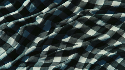 Poster - Gingham fabric texture with classic checkered pattern for design and print