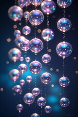 Poster - hanging glass orbs illuminated by colorful lights create a magical atmosphere in a decorative settin