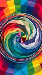 Poster - Abstract colorful geometric composition multicolored circle background