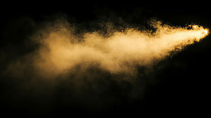Poster - Golden light beam in dark foggy atmosphere for mystical designs