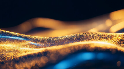Aufkleber - Abstract golden light with blue accents for elegant design background