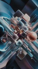 Leinwandbilder - Abstract background of geometric shape 3d background design 3d rendering