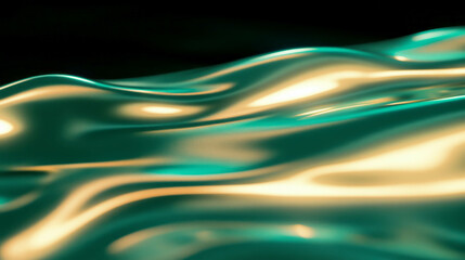 Poster - Elegant abstract waves of gold and green light for modern background design