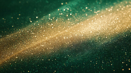 Poster - Elegant gold and green sparkling light background for festive designs