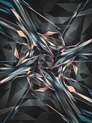 Poster - Geometric background adorned with dynamic arrows and sleek lines forming intricate web of movement and energy captivating the eye with its mesmerizing patterns