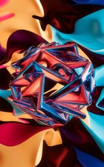 Leinwandbilder - Abstract background of geometric shape 3d background design 3d rendering