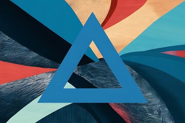 Leinwandbilder - Blue triangle overlap abstract background