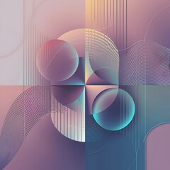 Leinwandbilder - Creative geometric wallpaper minimal abstract background circle and wave composition vector illustration for wallpaper banner background or landing page