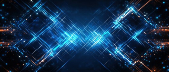 Poster - Abstract background featuring glowing lines and stars with a photographic element for creative projects