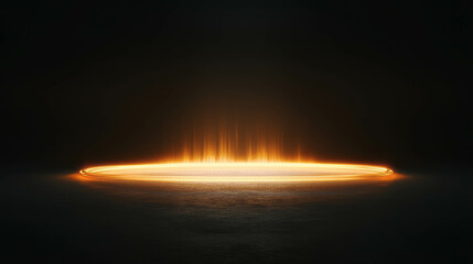 Poster - Mysterious glowing golden light in dark background for creative design