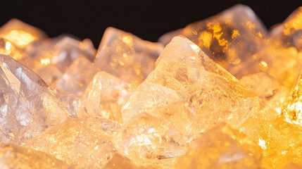 Poster - Golden illumination on ice crystals for seasonal design