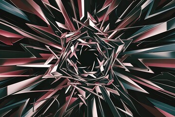 Poster - Geometric background adorned with dynamic arrows and sleek lines forming intricate web of movement and energy captivating the eye with its mesmerizing patterns