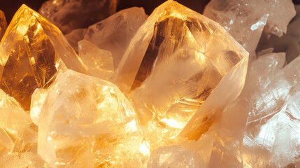 Poster - Radiant gold light reflecting on ice crystals for elegant design