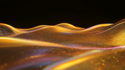 Poster - Mesmerizing gold smoke with iridescent highlights for creative design