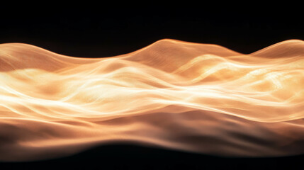 Poster - Warm and hazy abstract background with golden light waves for design