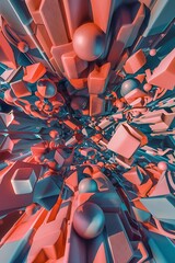 Leinwandbilder - Abstract background of geometric shape 3d background design 3d rendering