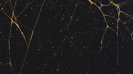Aufkleber - Elegant golden spiderweb pattern on black background for modern design