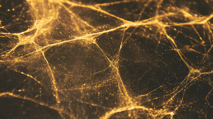 Poster - Golden spiderweb abstract background with soft light effects for creative design