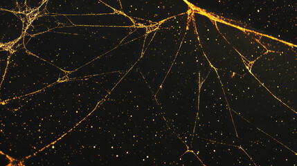 Poster - Enchanting gold spiderweb on dark background for festive decoration