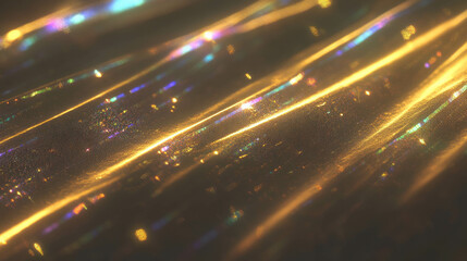 Poster - Enchanting golden spiderweb reflecting colorful light for elegant designs