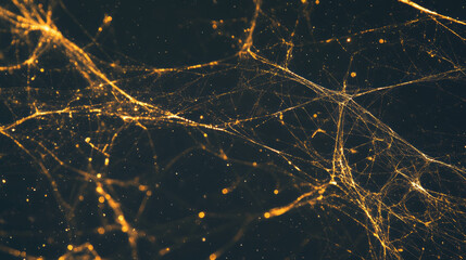 Poster - Golden spiderweb pattern on dark background for elegant wallpaper or design