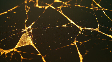 Poster - Elegant abstract golden spiderweb with fragmented patterns for decorative design