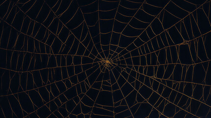 Poster - Intricate golden spiderweb with geometric patterns for elegant background design