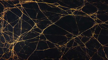 Poster - Abstract golden spiderweb design for halloween and autumn decor