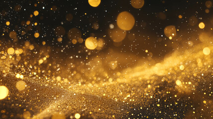 Poster - Golden spiderweb with water droplets - abstract nature aesthetic for elegant design