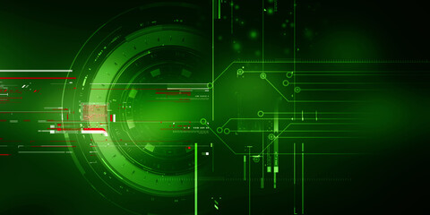 Poster - 2d illustration abstract futuristic electronic circuit technology background