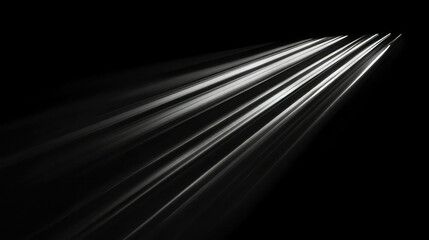 Poster - Abstract grayscale light rays on black background for modern design