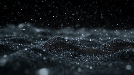 Aufkleber - Enchanting grayscale textured scene with abstract snow-like particles for elegant design