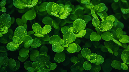 Poster - Vibrant green bokeh background with fresh foliage for nature themes