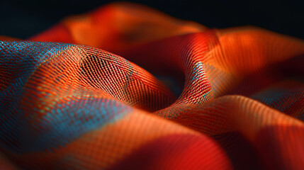 Poster - Vibrant handwoven fabric background with intricate texture for design