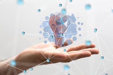 Aufkleber - Neural network 3D illustration. Big data and cybersecurity