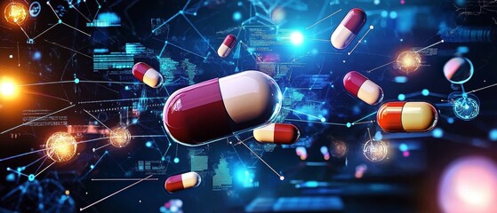 Poster - AI greatly improves pharmaceutical analytics by analyzing complex clinical data and market trends, streamlining drug development processes, and optimizing health outcomes and efficiencies