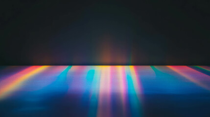 Poster - Mysterious rainbow light patterns on dark background for creative design