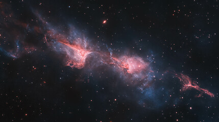 Poster - Mysterious cosmic nebula with hidden star source in deep space