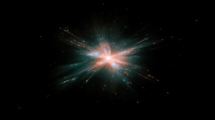 Poster - Mysterious cosmic burst with glowing star in deep space background